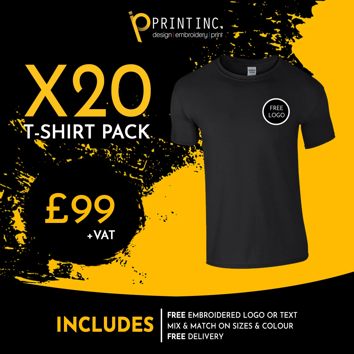 X20 Essential Tees + FREE Logo