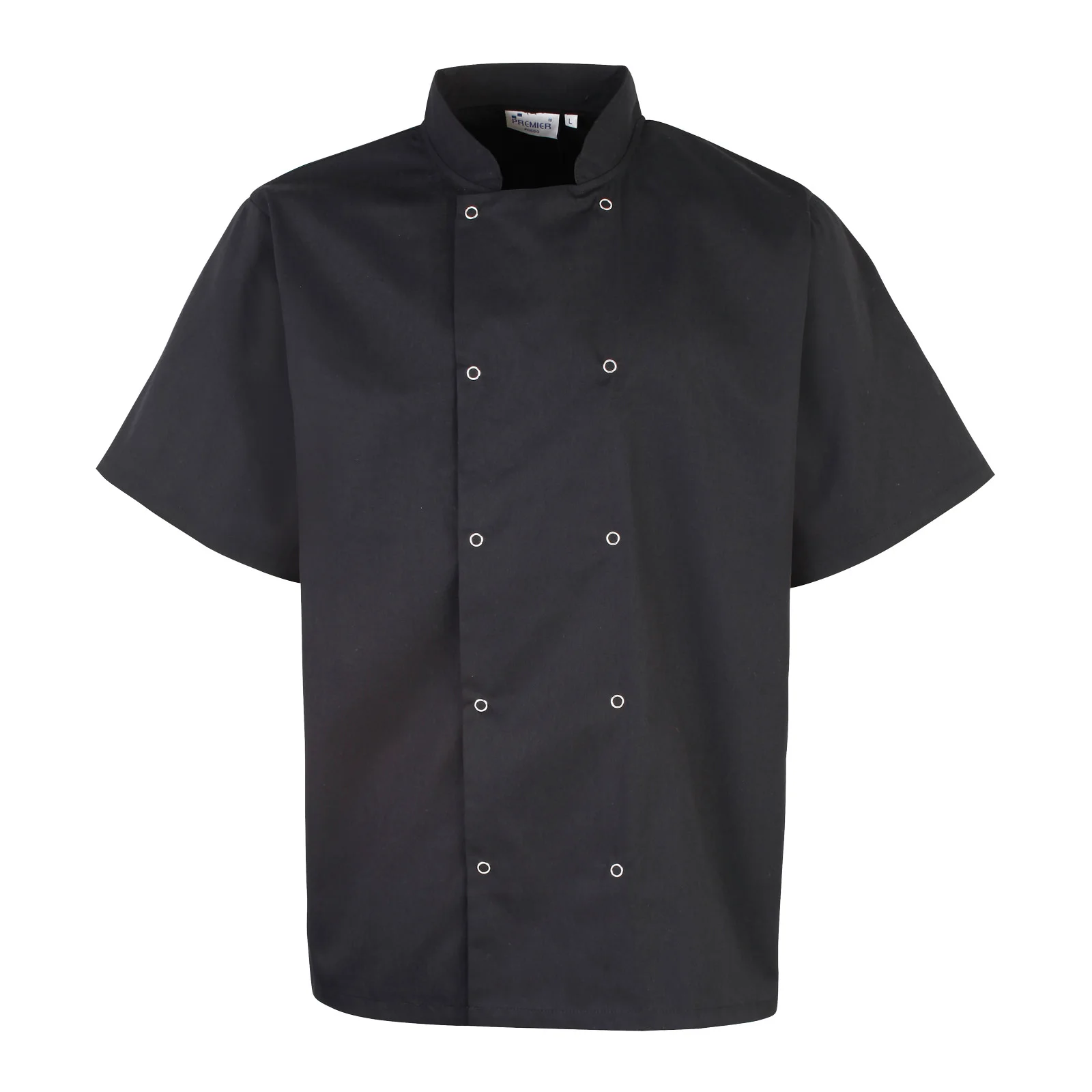 PR664 Studded front short sleeve chef's jacket