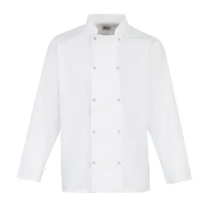PR665 Studded front long sleeve chef's jacket