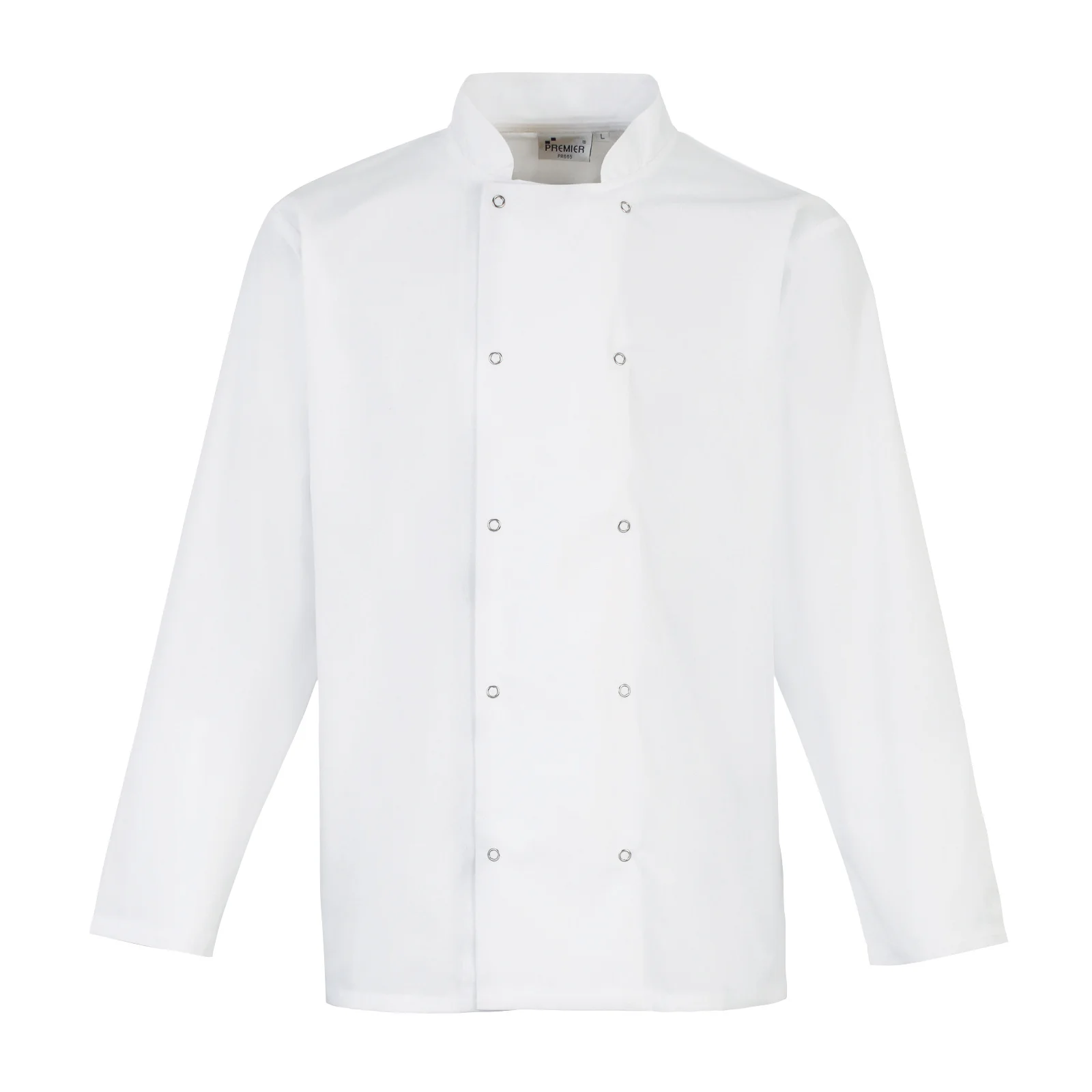 PR665 Studded front long sleeve chef's jacket